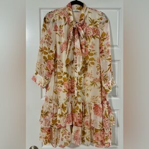 Reserved Pink and Tan Floral Dress